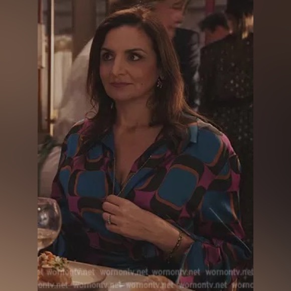 Zara Blue and Purple Geometric Maxi Dress - Picture 13 of 16